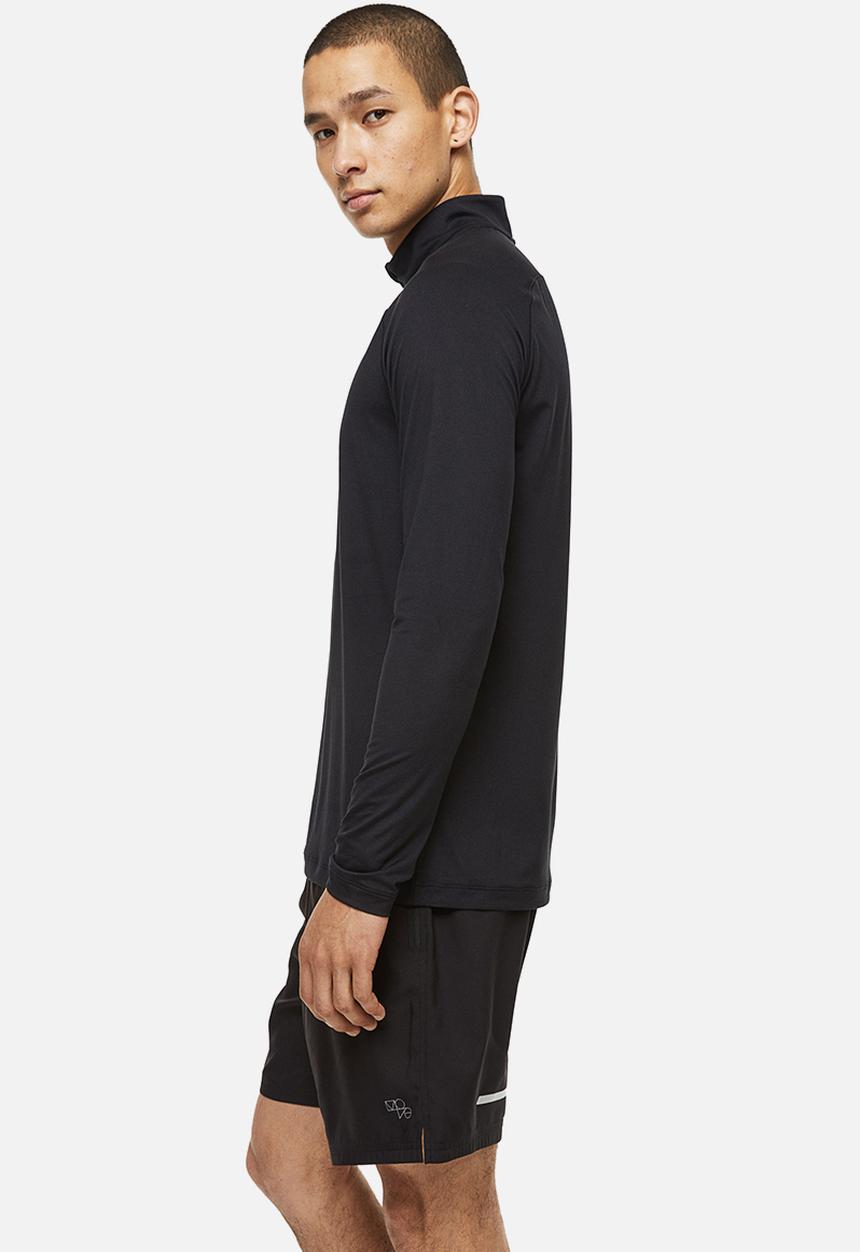 H&M - Long-sleeved sports top - black