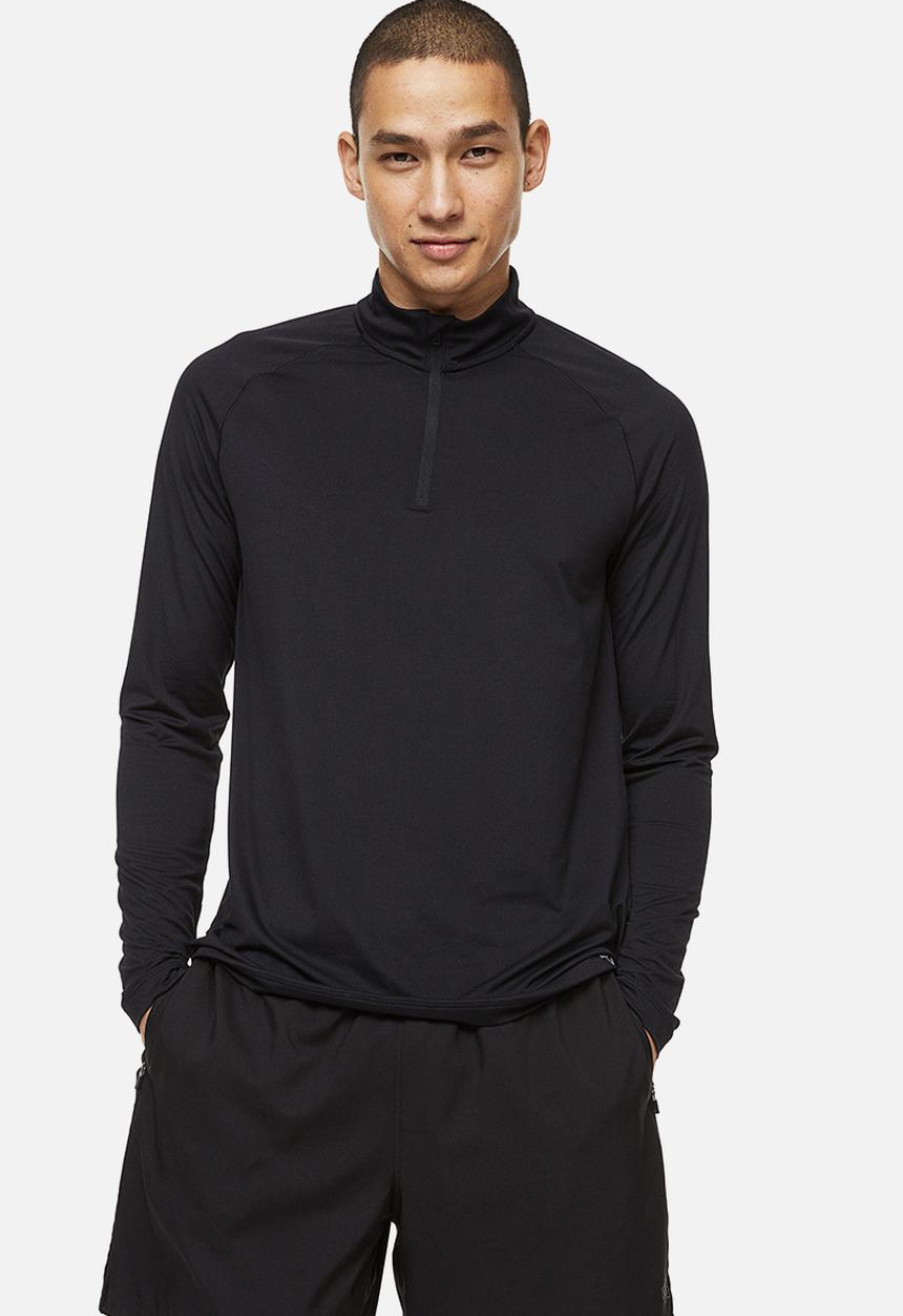 H&M - Long-sleeved sports top - black