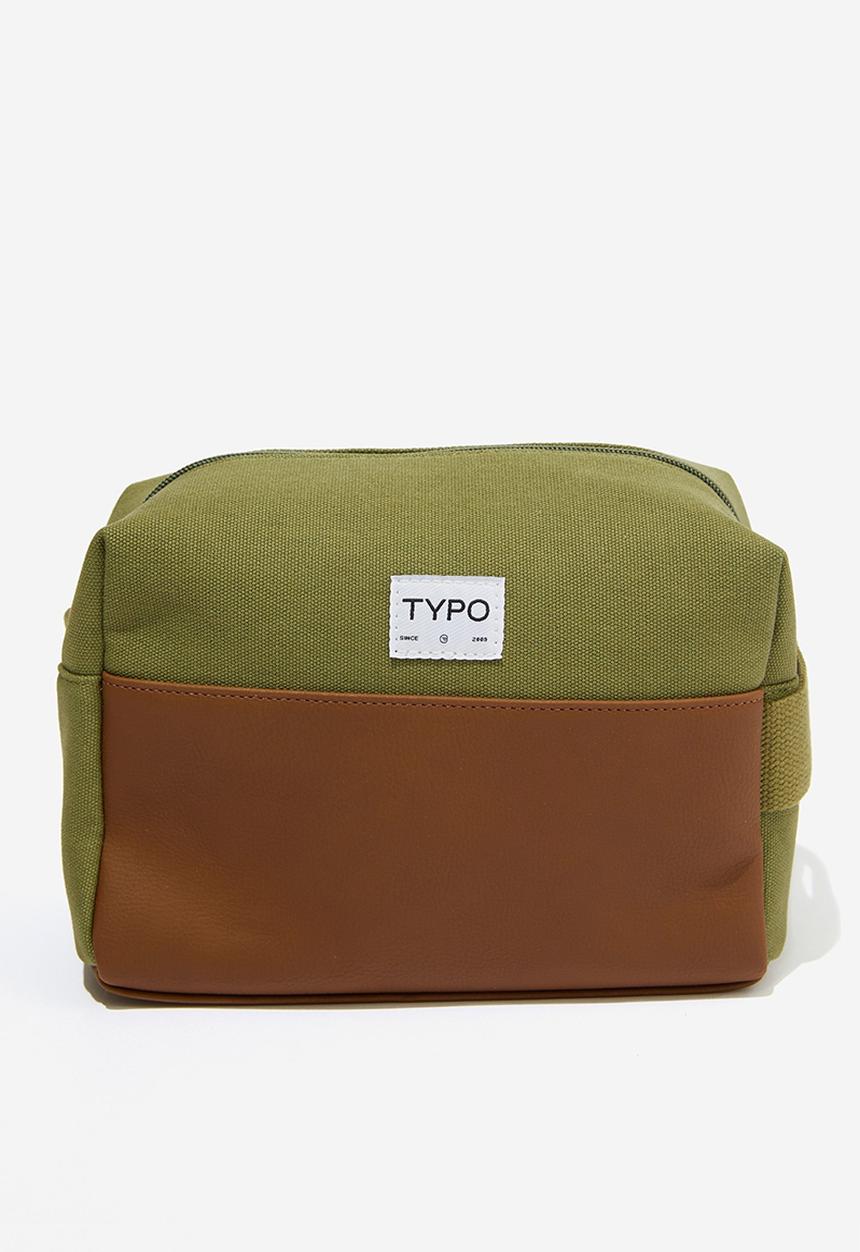 Typo - Explorer wash bag - olive/dk brown