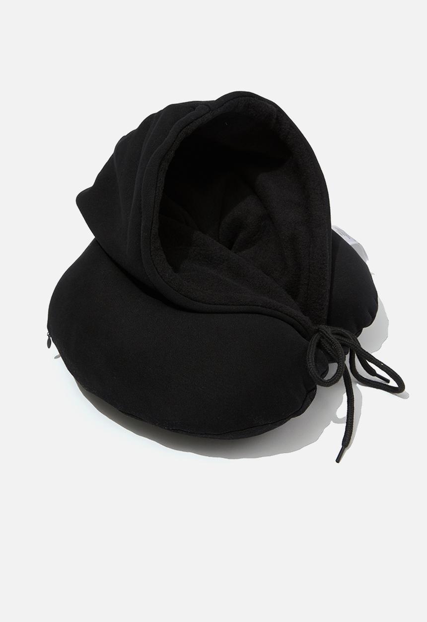 Typo - Travel pillow with hood - black