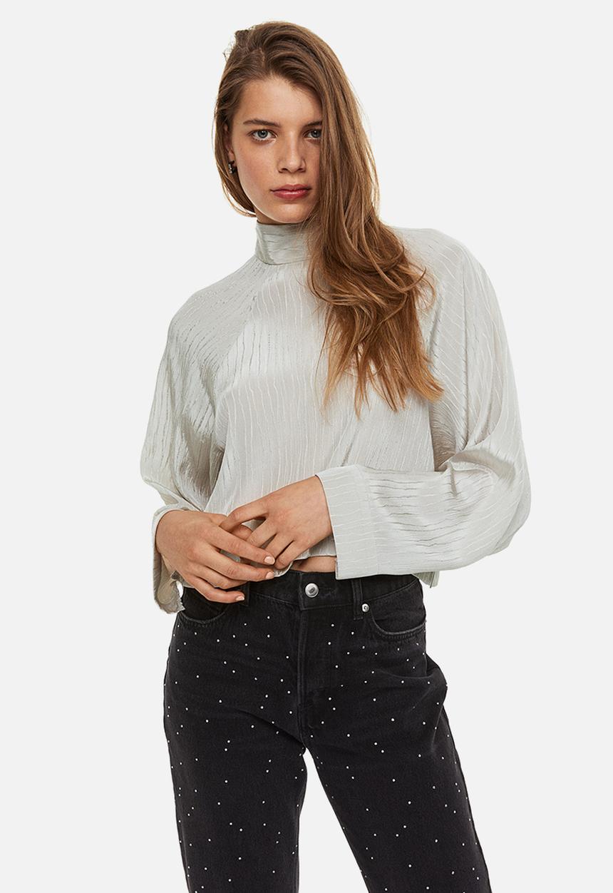 H&M - Batwing-sleeved blouse - grey