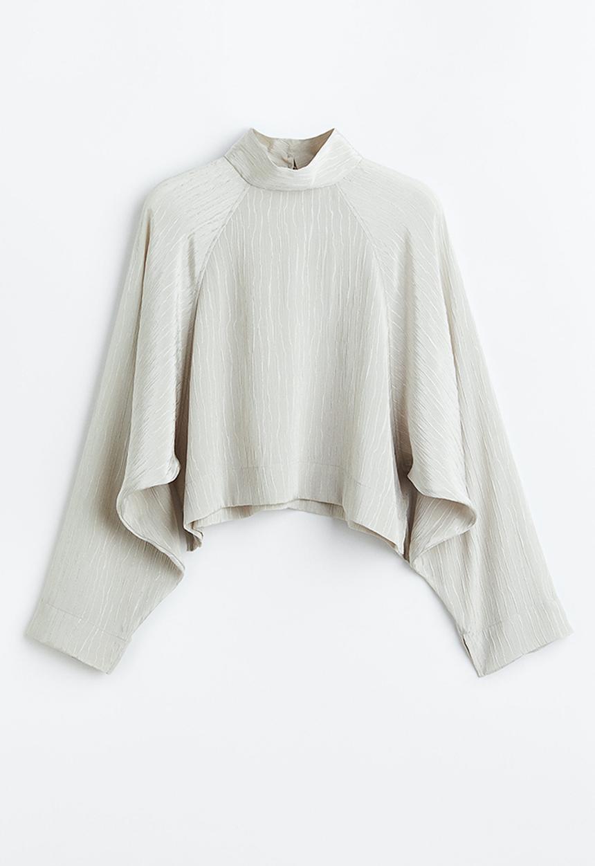H&M - Batwing-sleeved blouse - grey