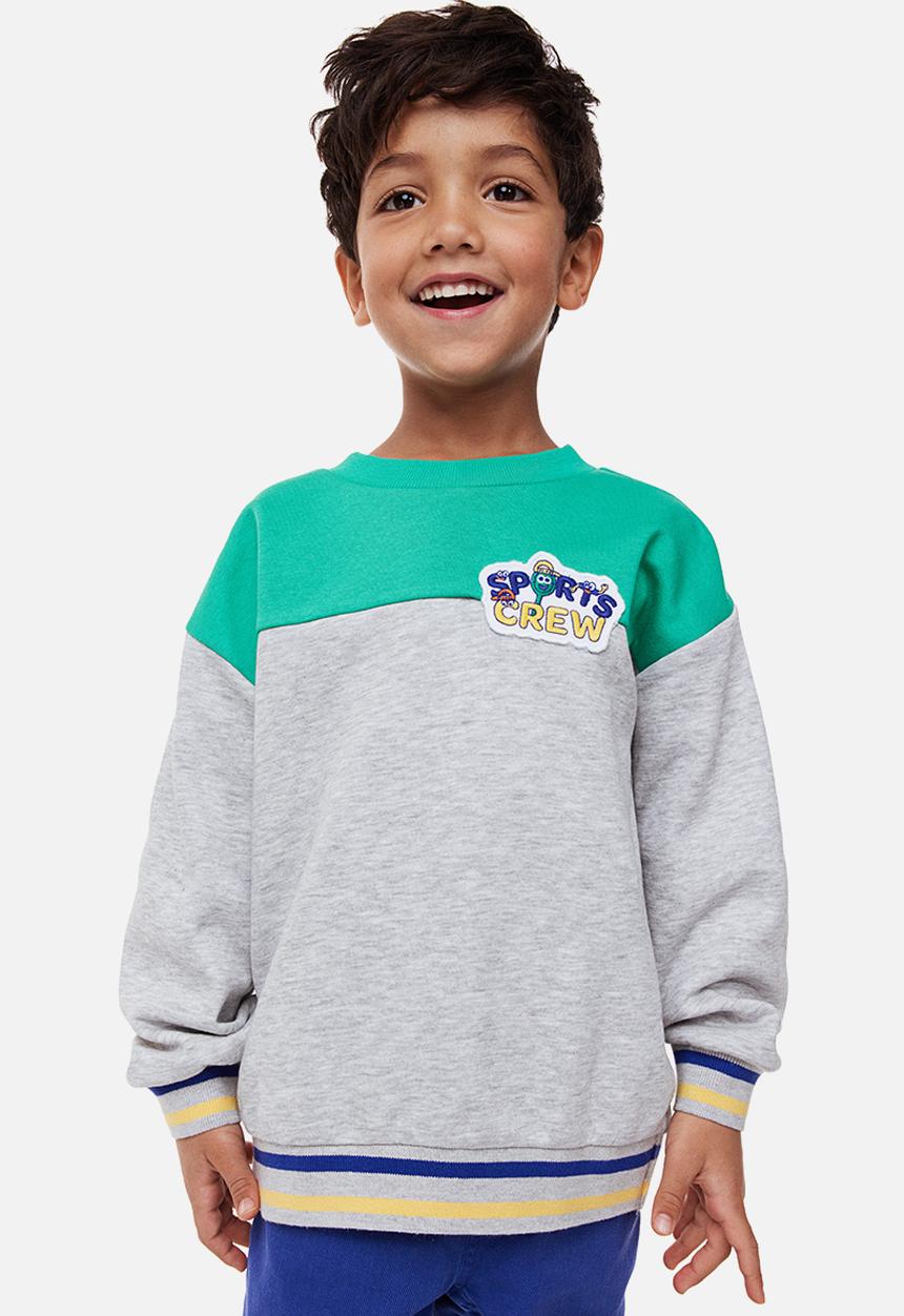 H&M - Oversized sweatshirt - light grey marl/block-coloured