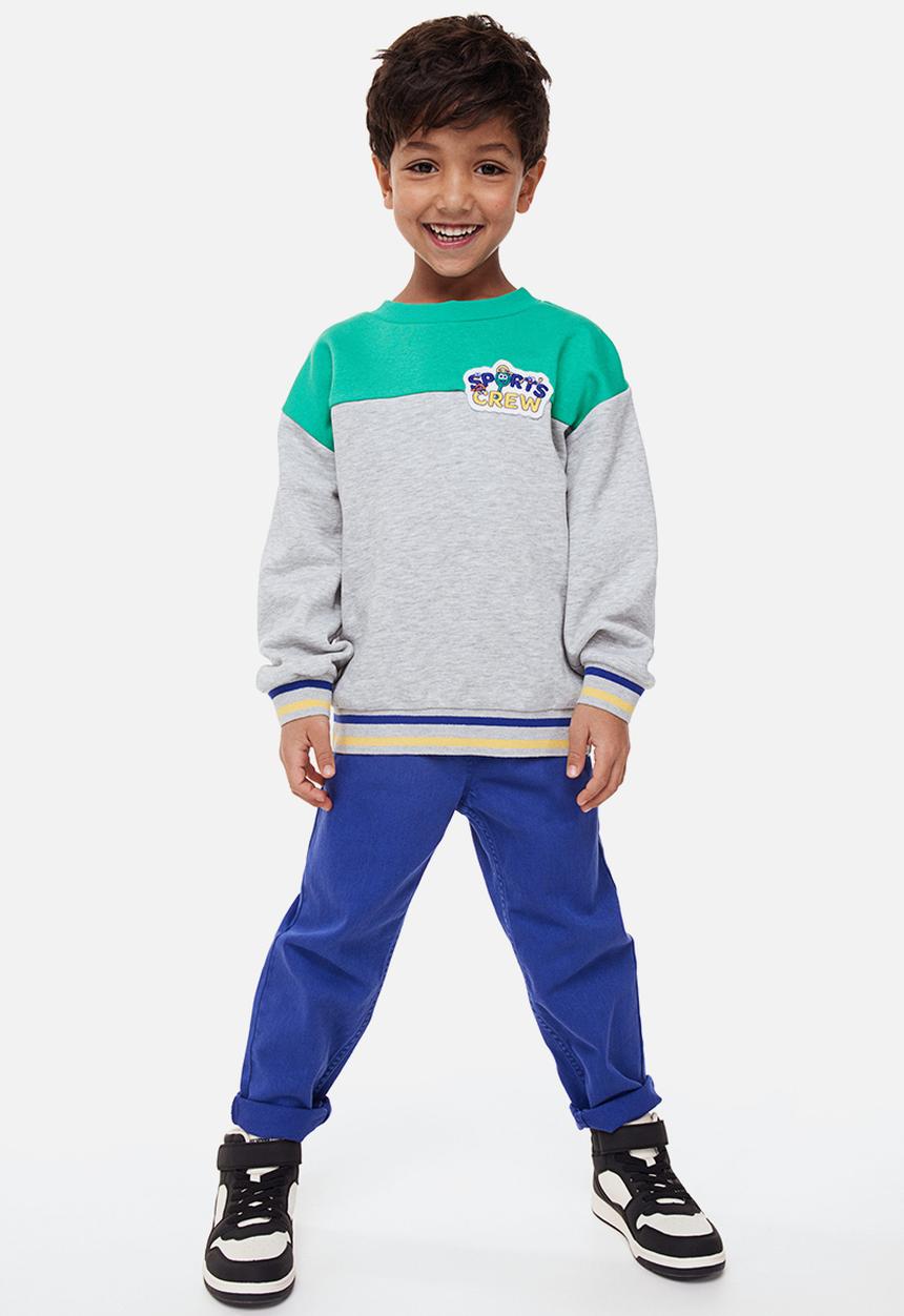 H&M - Oversized sweatshirt - light grey marl/block-coloured