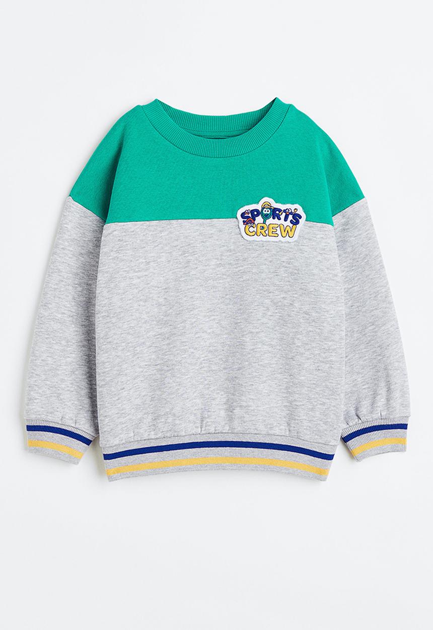 H&M - Oversized sweatshirt - light grey marl/block-coloured