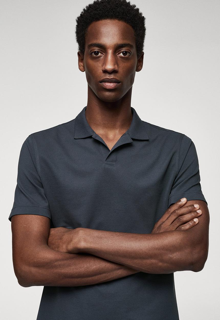 MANGO - Polo shirt taga - blue