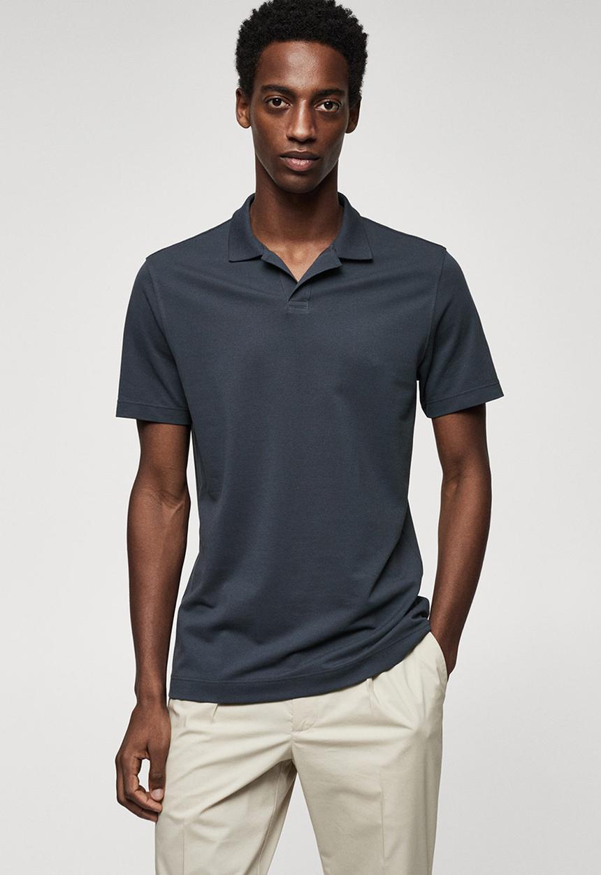 MANGO - Polo shirt taga - blue