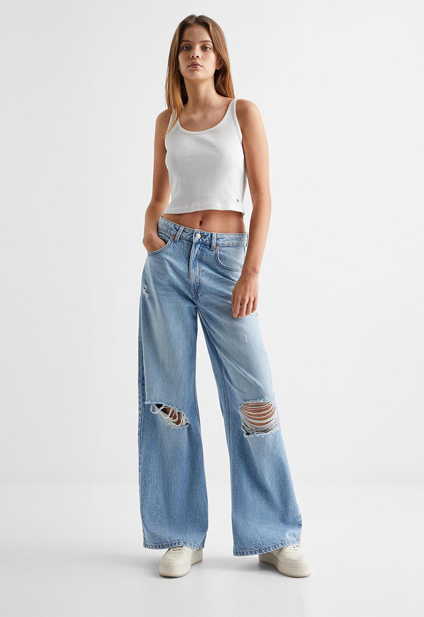 MANGO - Jeans rotos - light denim