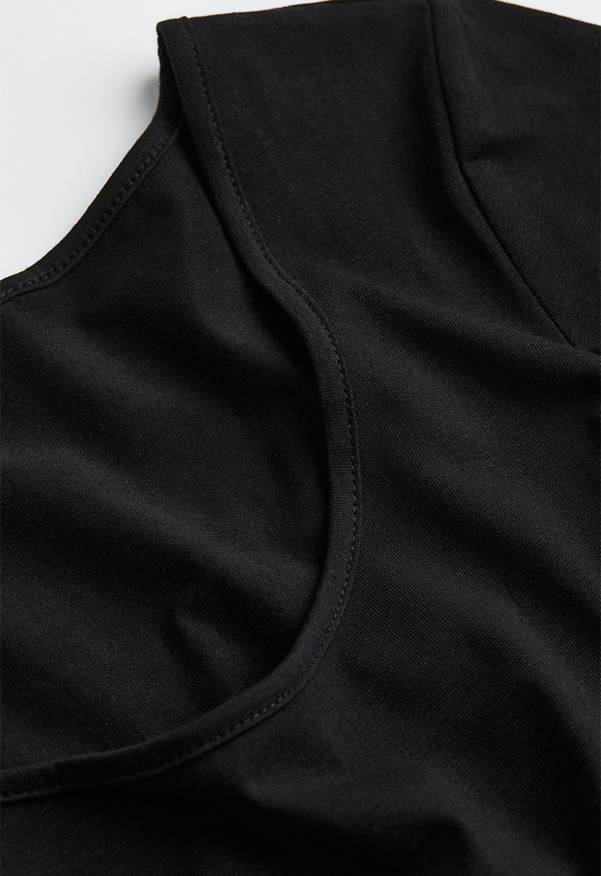 H&M - Cotton jersey top - black