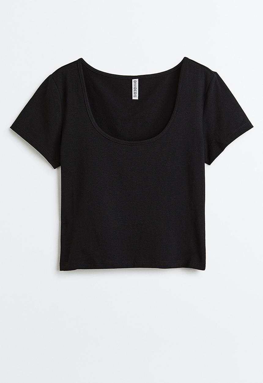 H&M - Cotton jersey top - black