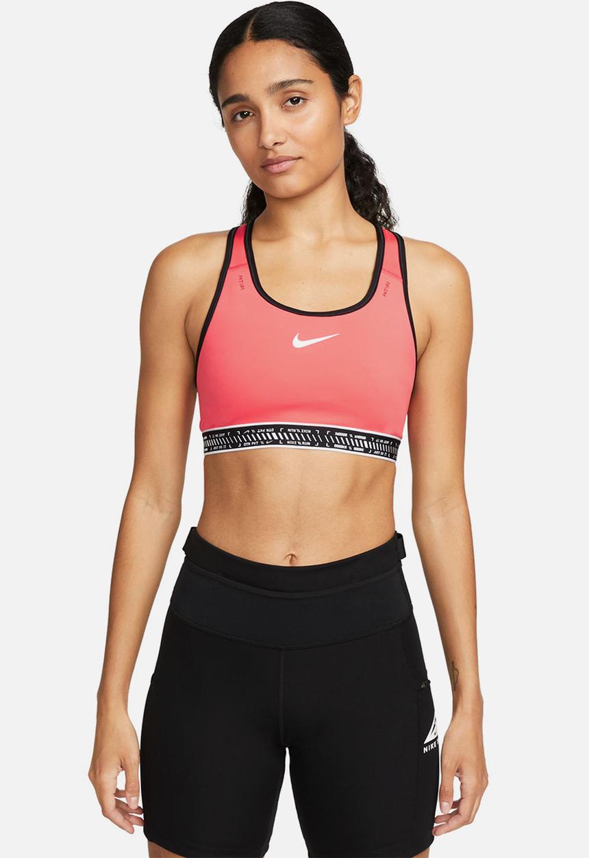 Nike - W nk swsh on the run bra - ember glow/black/white/white