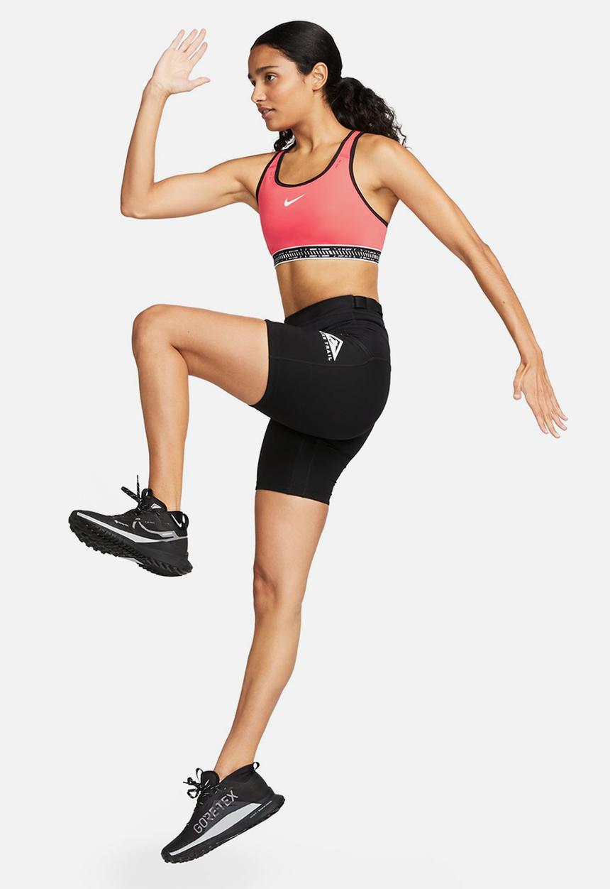 Nike - W nk swsh on the run bra - ember glow/black/white/white