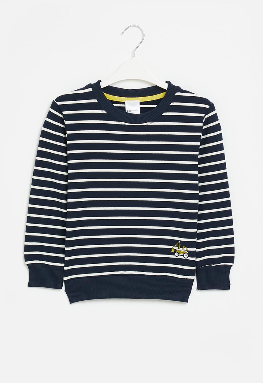 Pop Candy - Stripe sweatshirt - navy & white