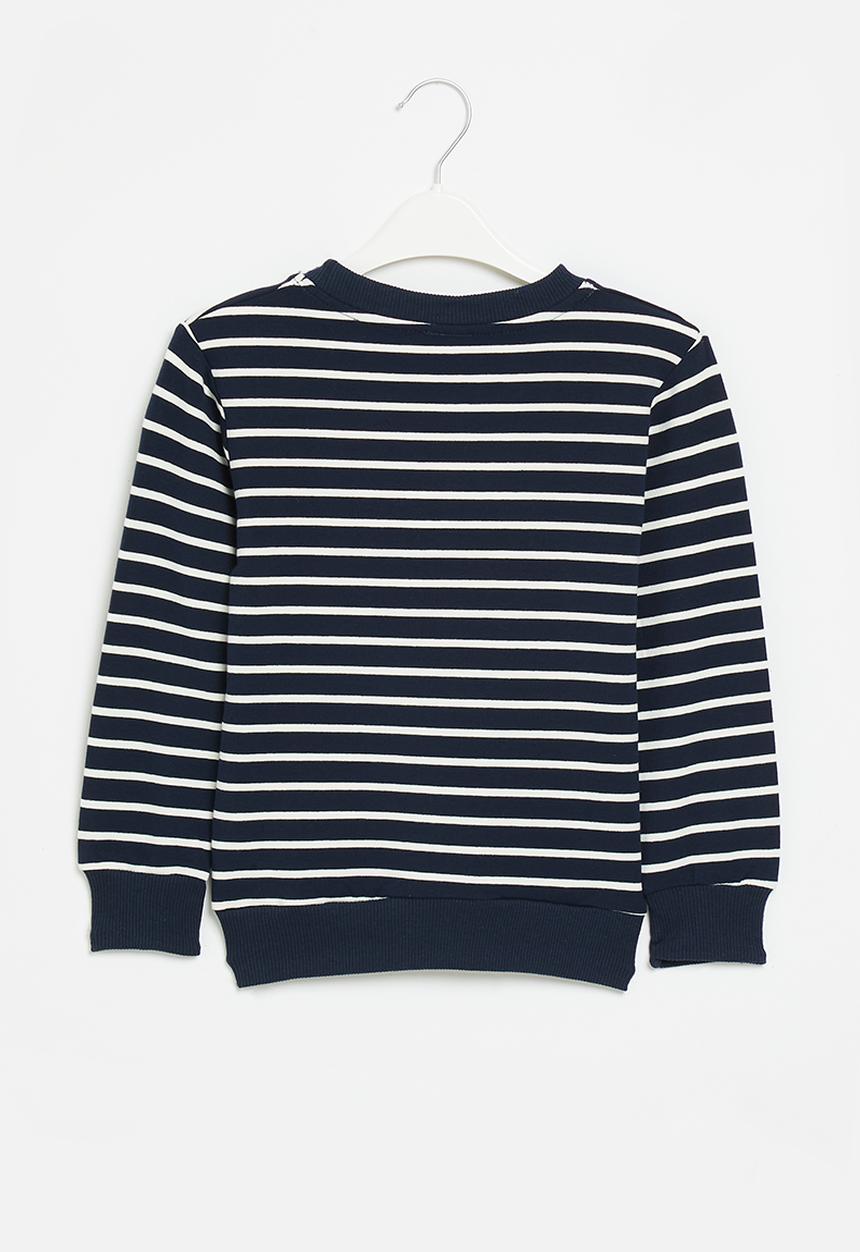 Pop Candy - Stripe sweatshirt - navy & white