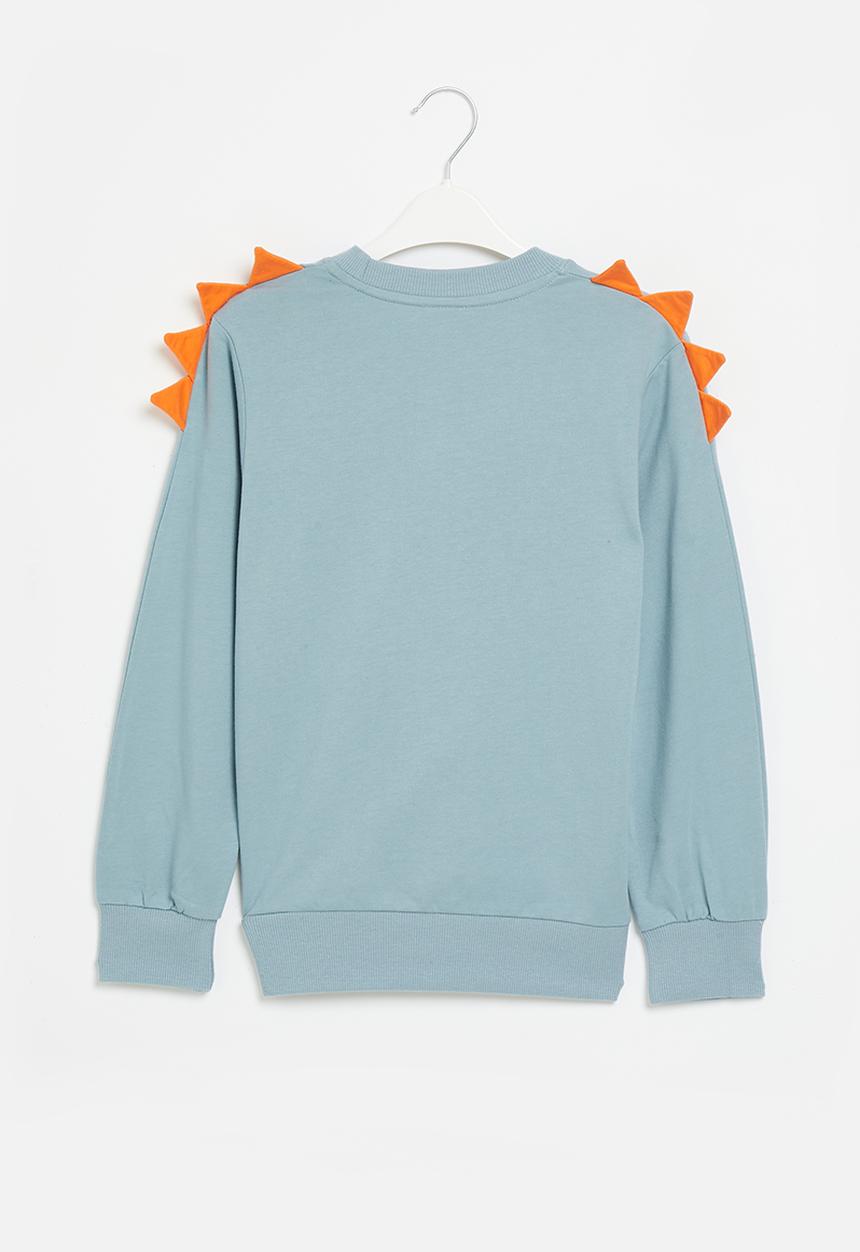 Pop Candy - Dino sweatshirt - blue & orange
