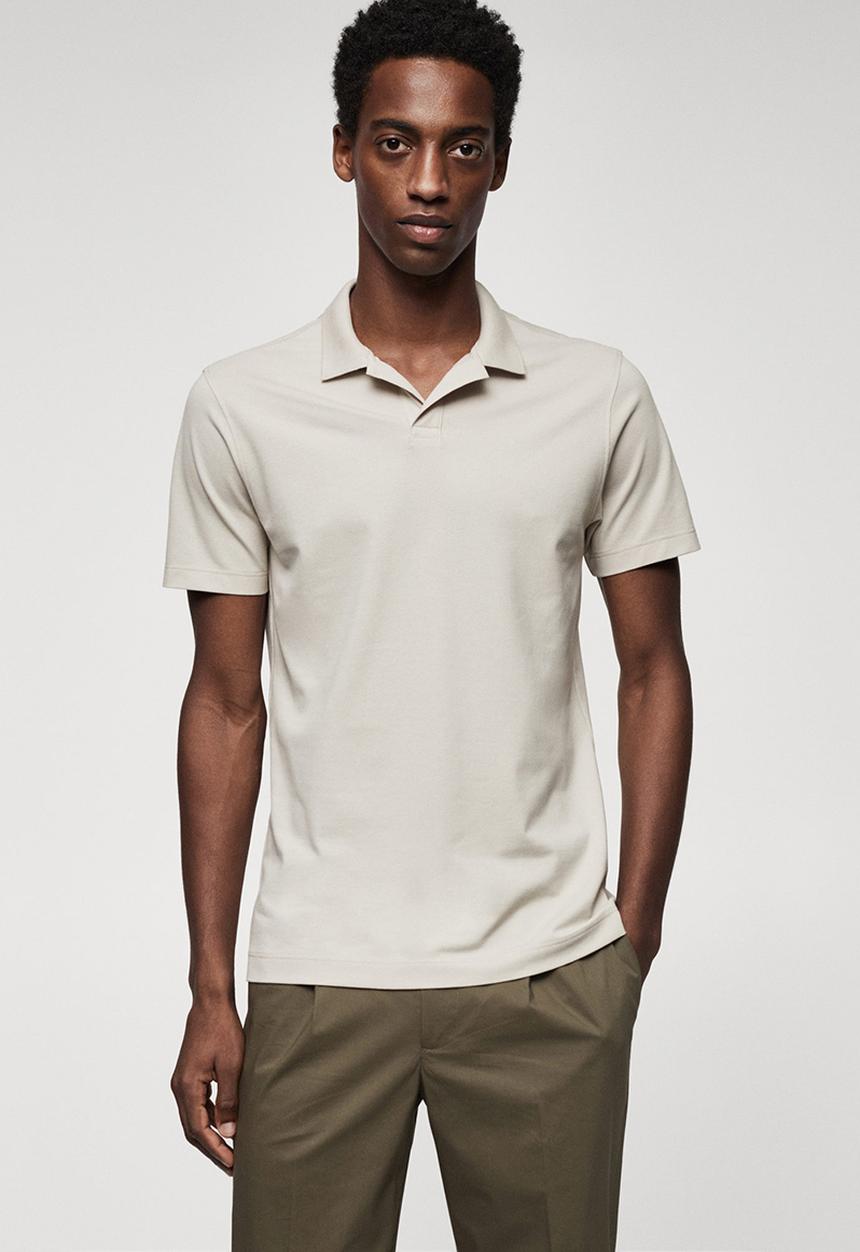 MANGO - Polo shirt taga - beige