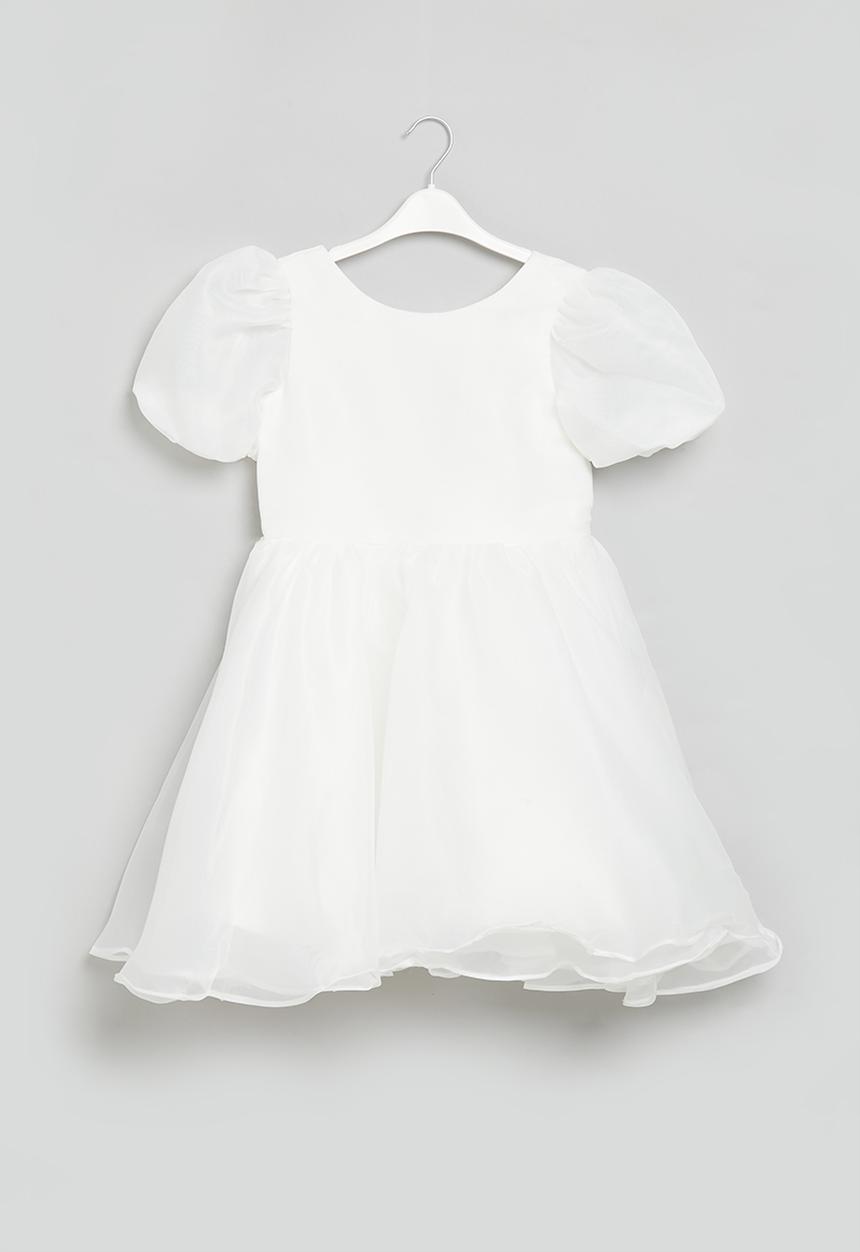 Pop Candy - Puff sleeve occasion dress - white