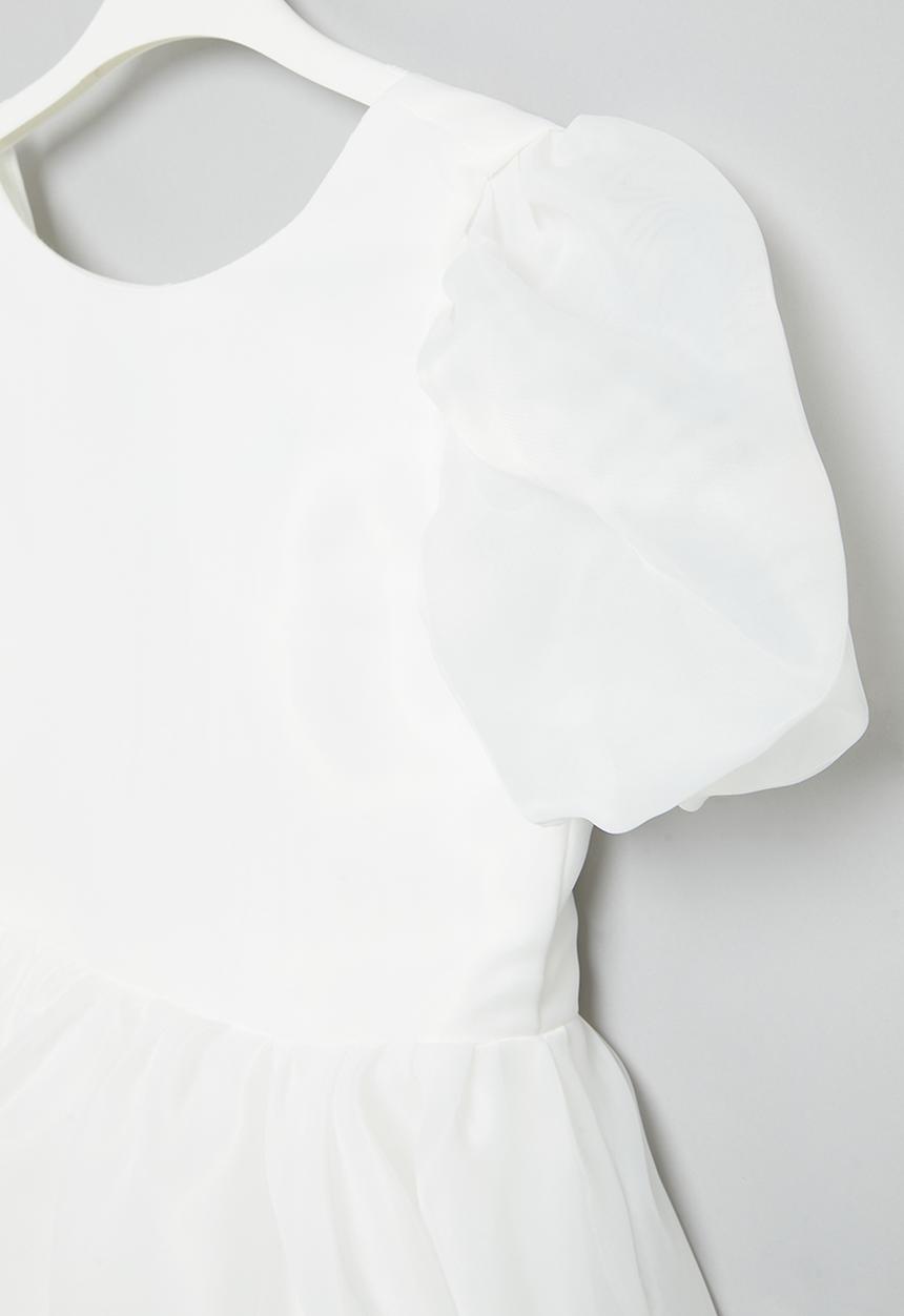 Pop Candy - Puff sleeve occasion dress - white