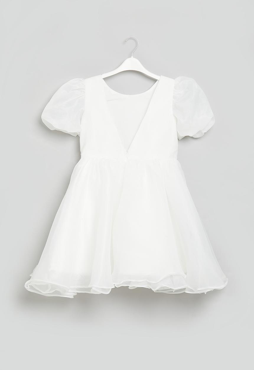 Pop Candy - Puff sleeve occasion dress - white