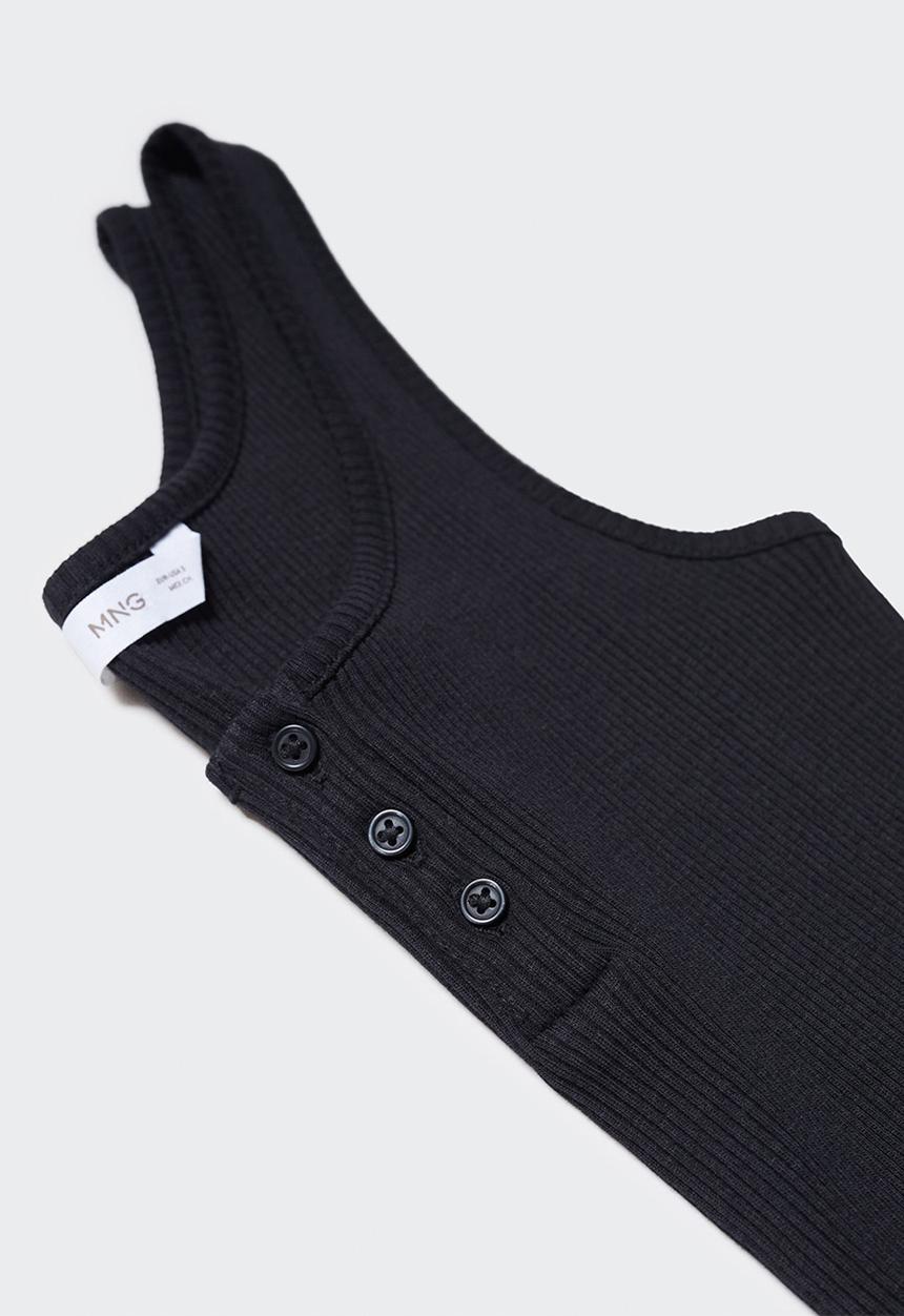 MANGO - T-shirt orchid - black