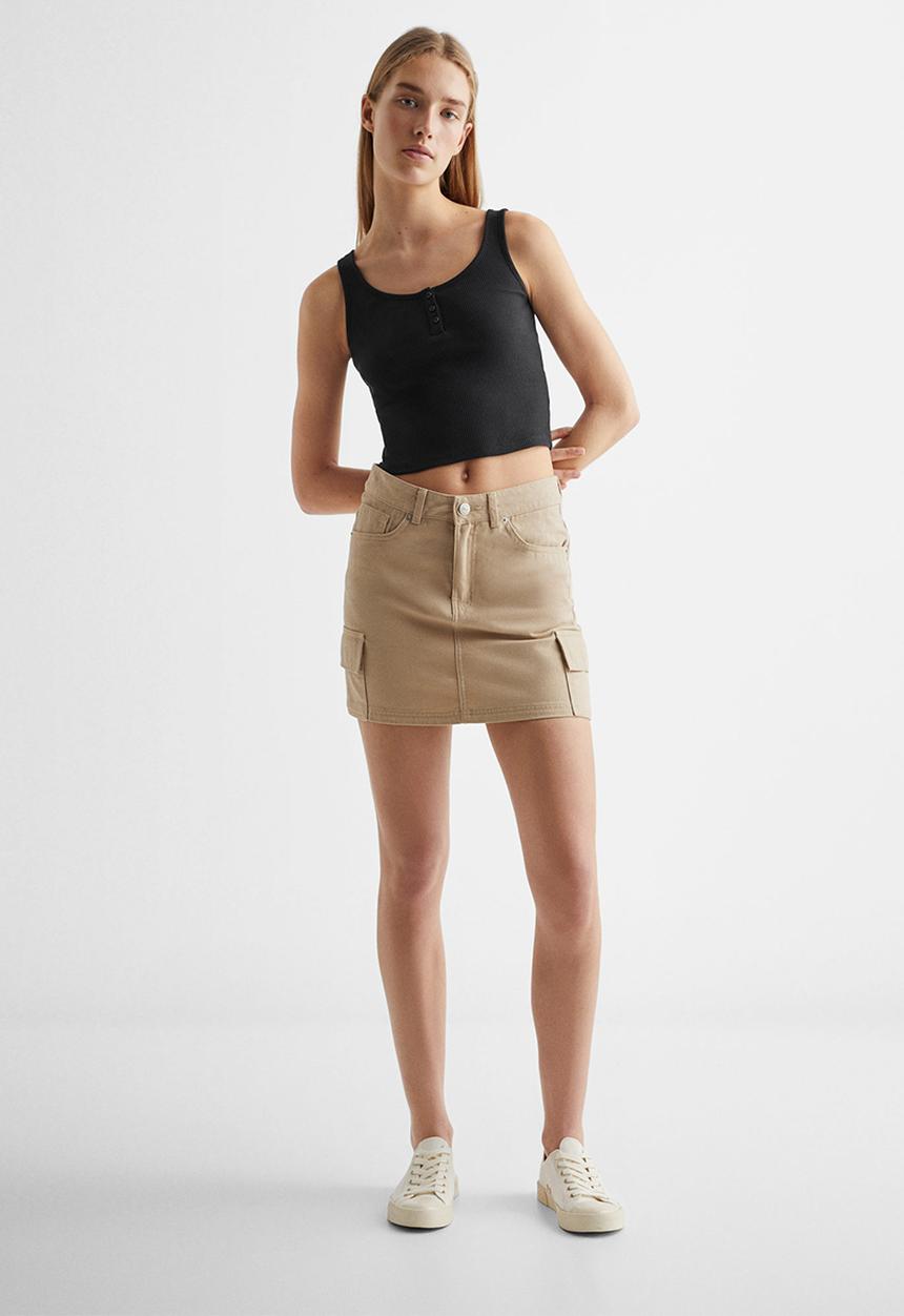 MANGO - T-shirt orchid - black