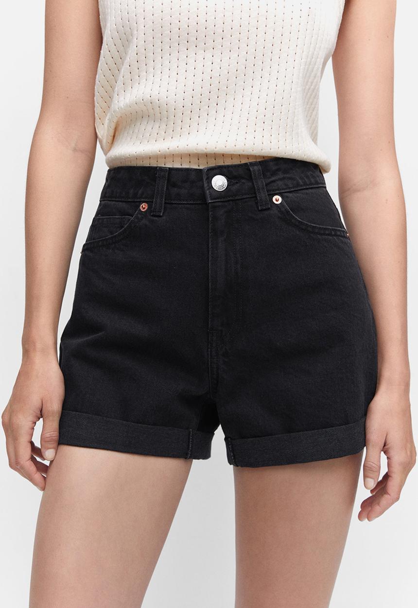 MANGO - Shorts mom80 - black