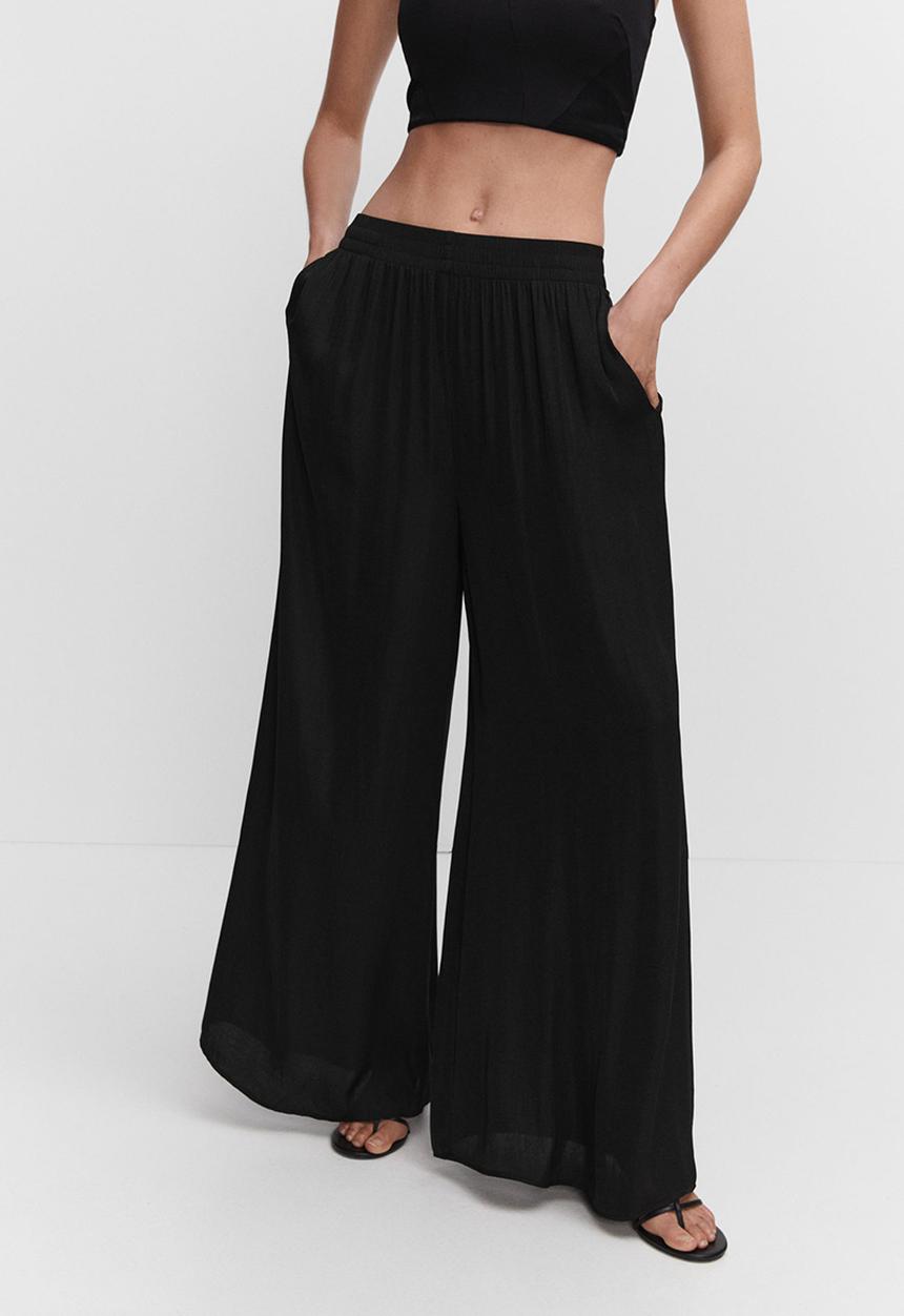 MANGO - Trousers moon - black