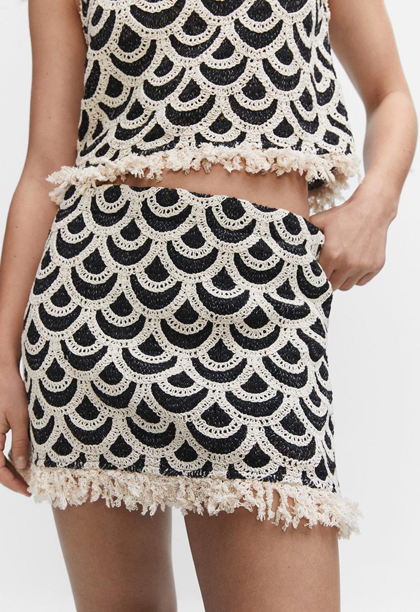 MANGO - Skirt ton - light beige