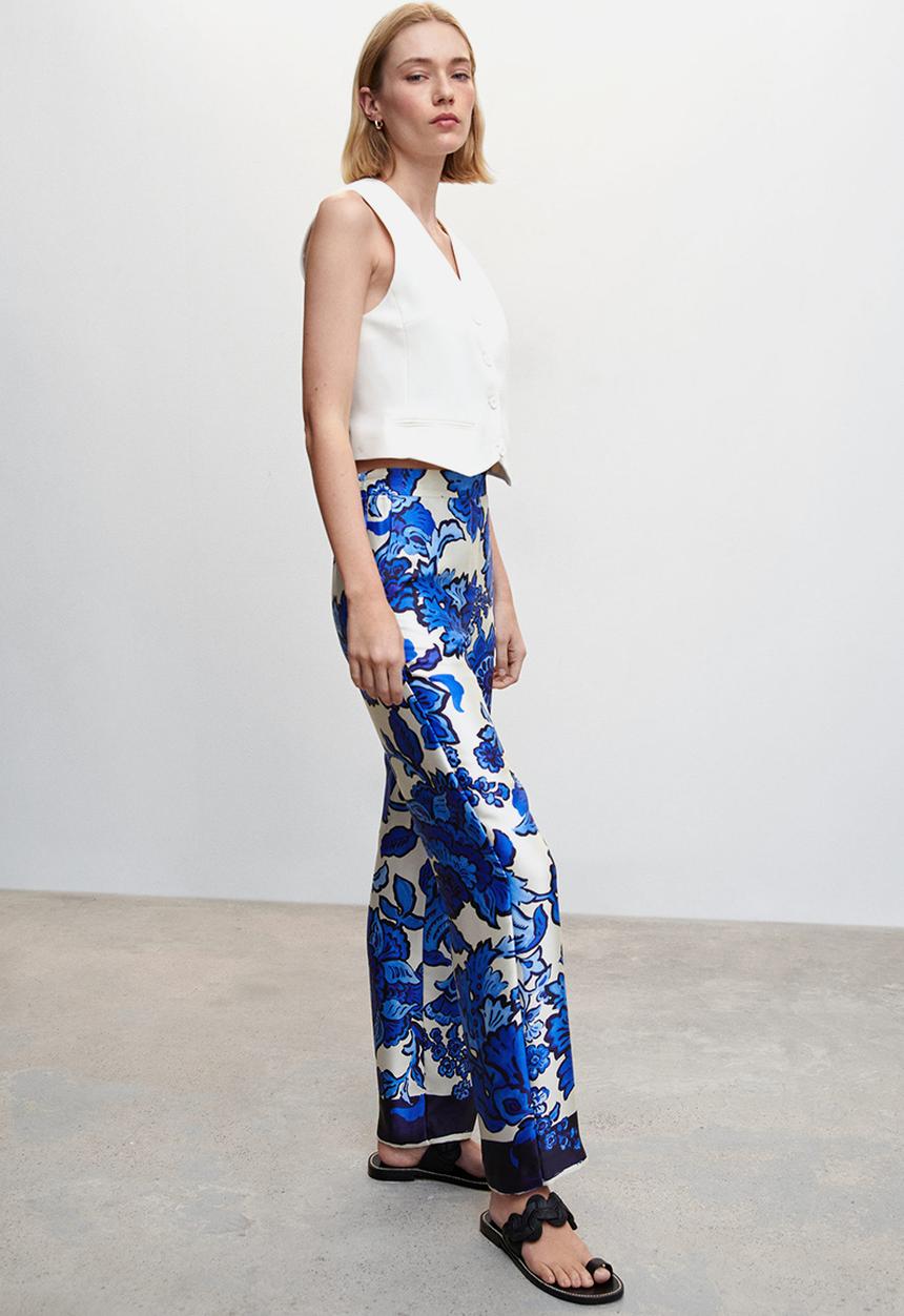 MANGO - Trousers berries - mid blue