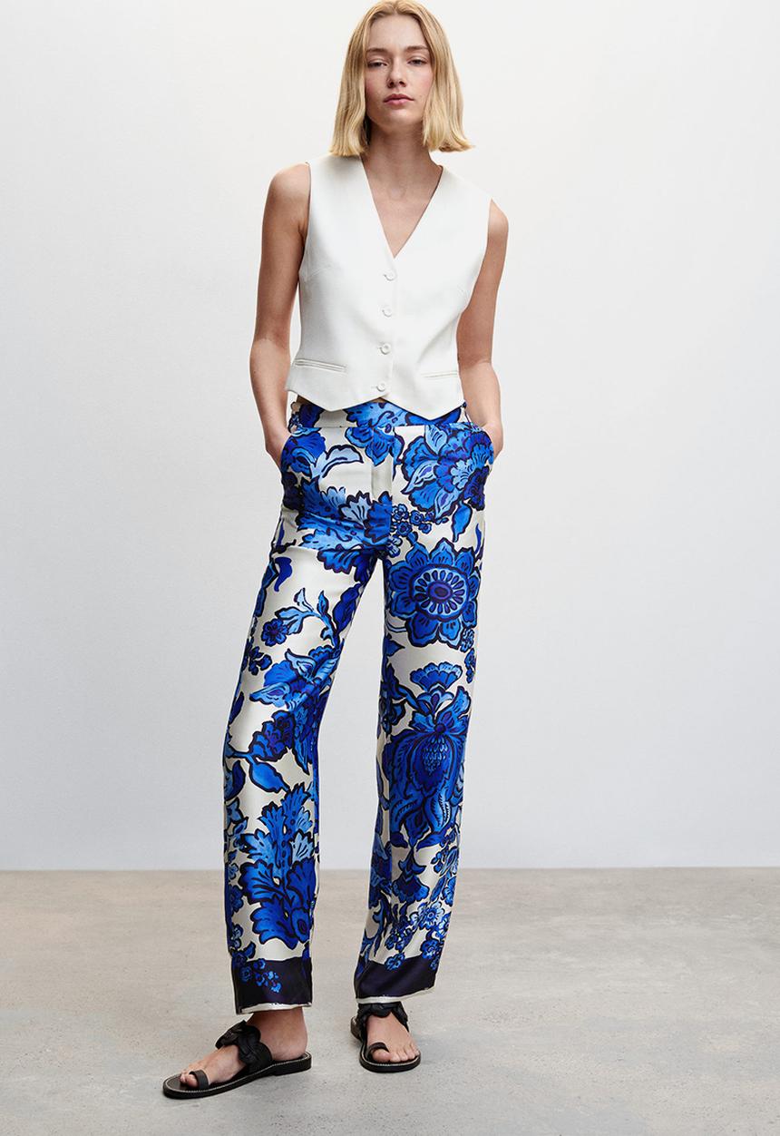 MANGO - Trousers berries - mid blue