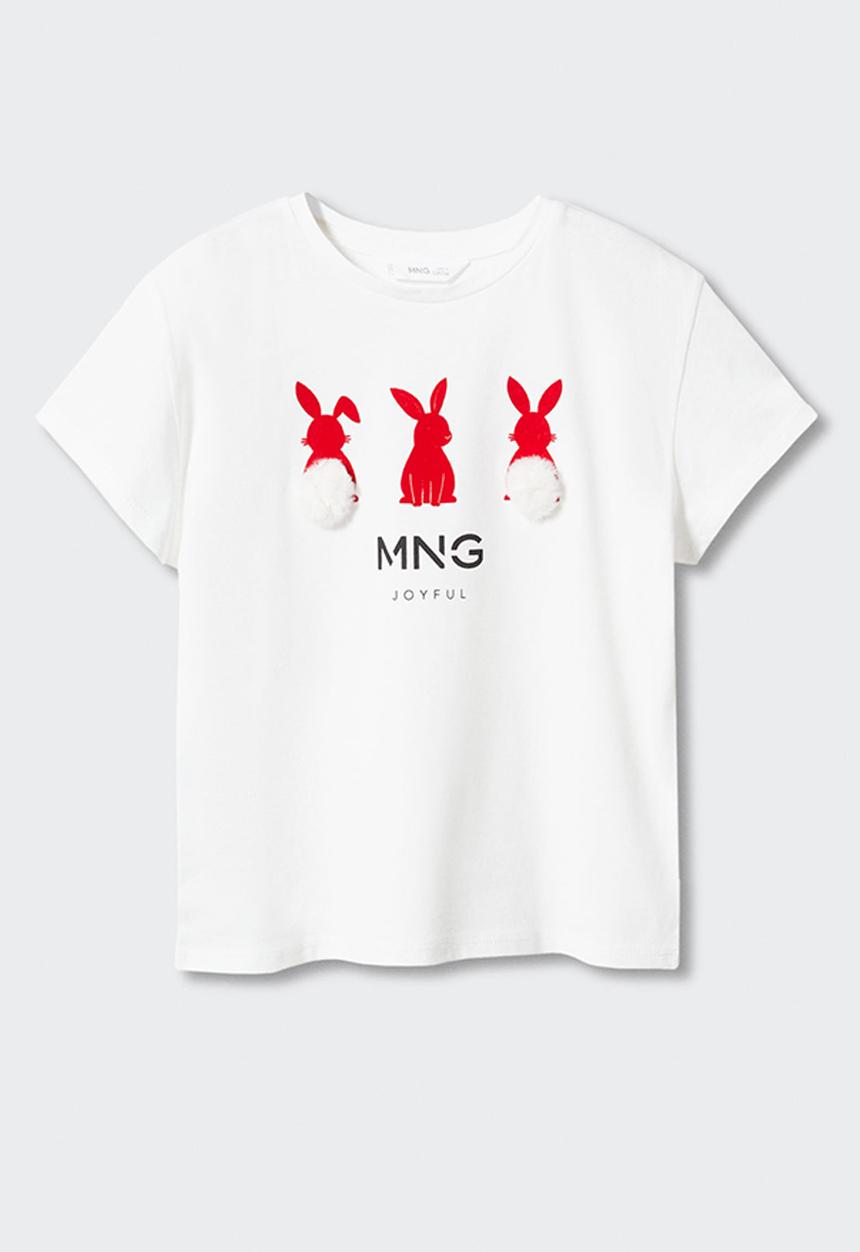 MANGO - T-shirt conejos - offwhite
