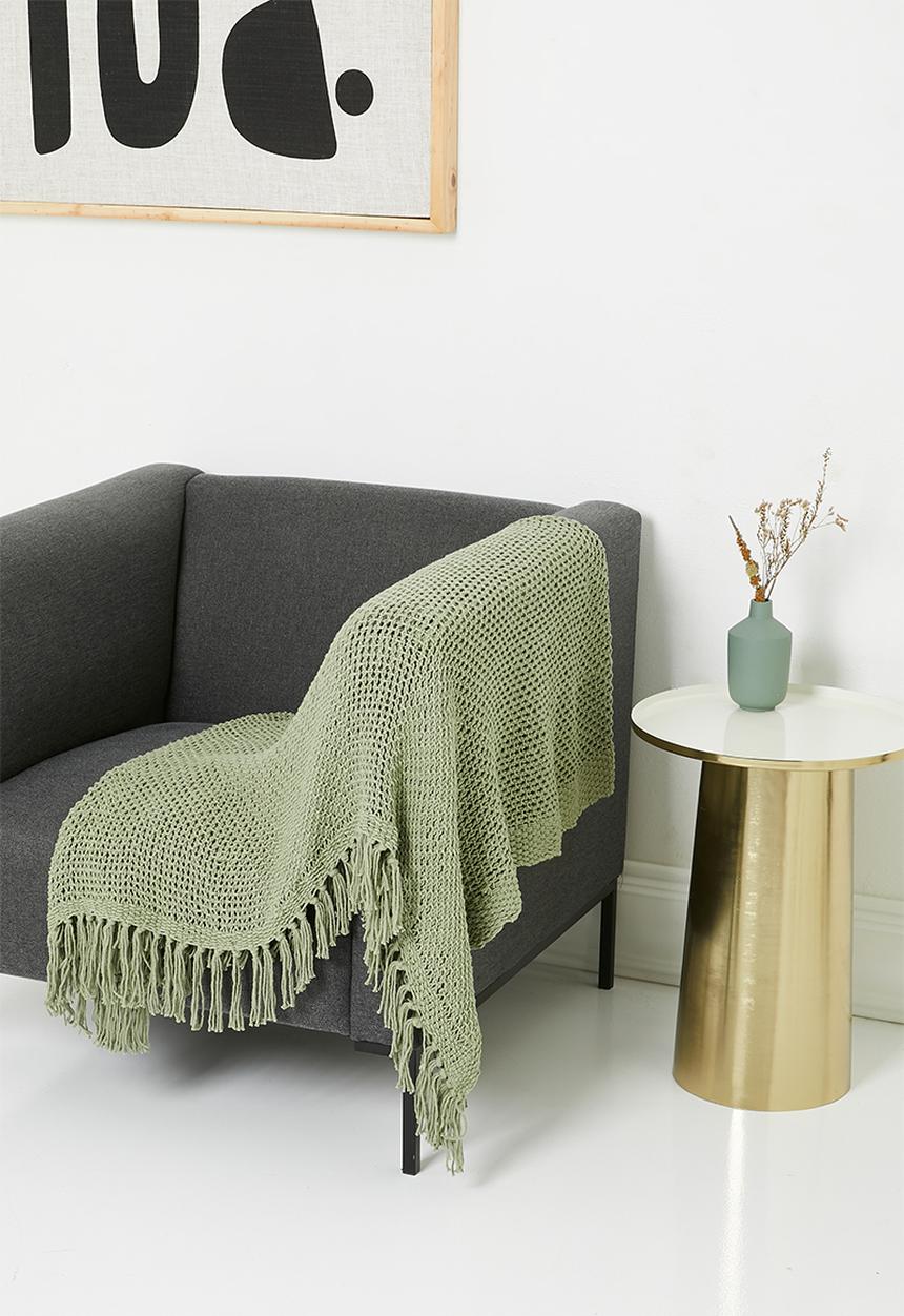 H&S - Sona cotton throw - green
