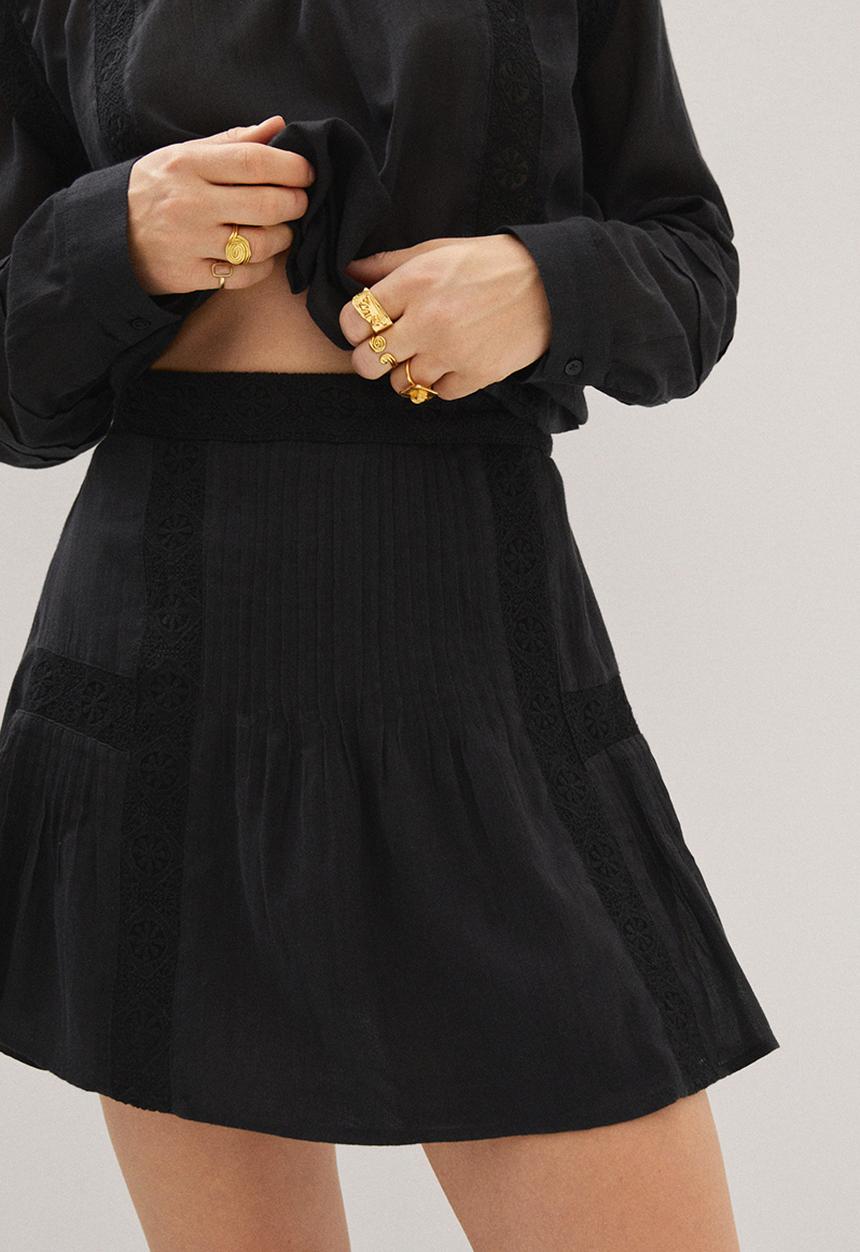 MANGO - Skirt blacky - black