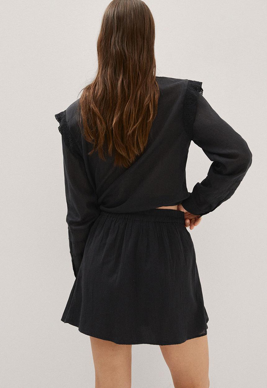 MANGO - Skirt blacky - black