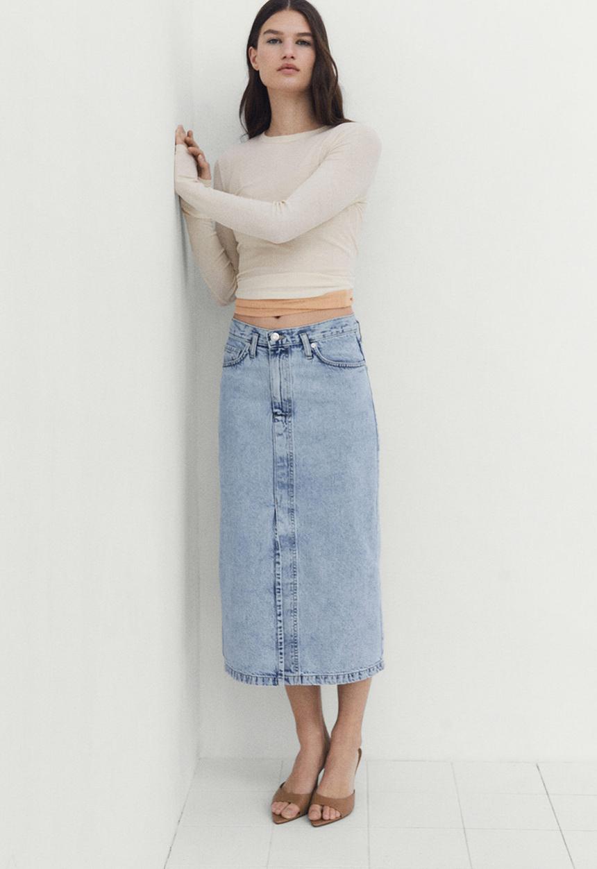 MANGO - Skirt soleil - open blue