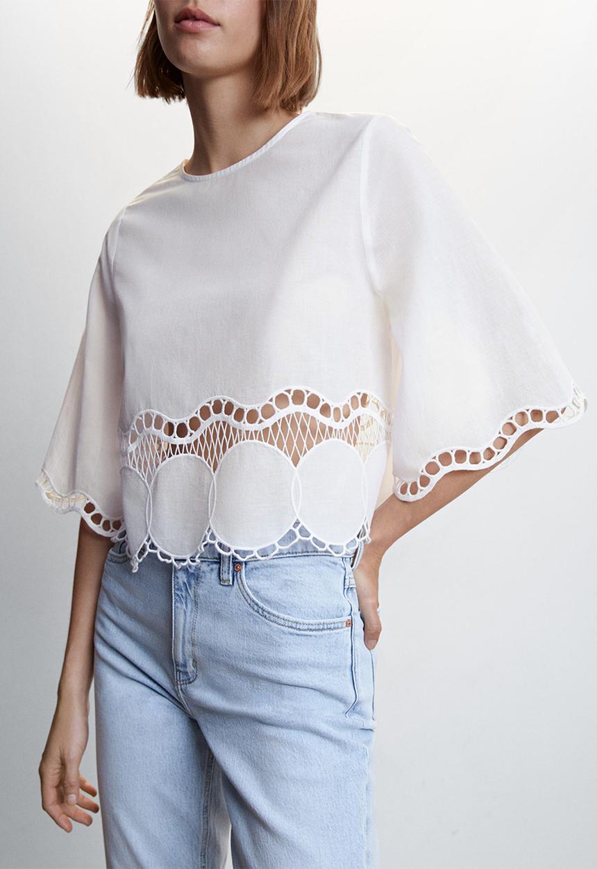 MANGO - Blouse sun - white