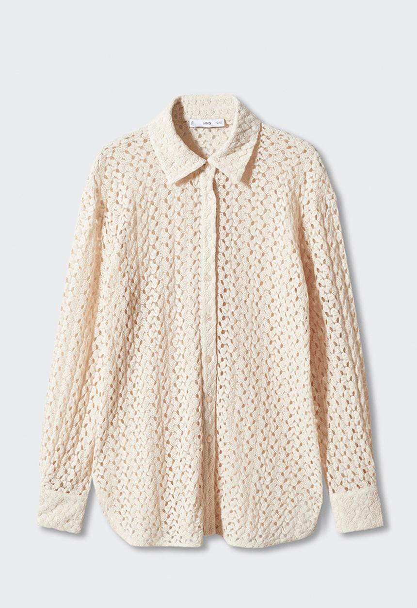 MANGO - Shirt elena - light beige
