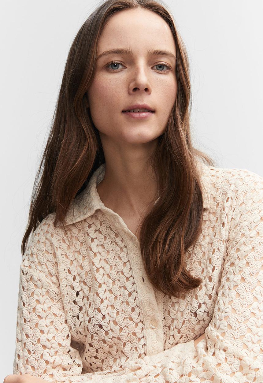 MANGO - Shirt elena - light beige