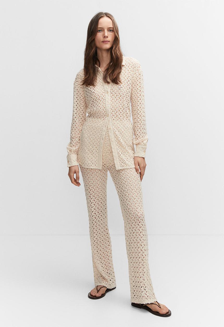 MANGO - Shirt elena - light beige