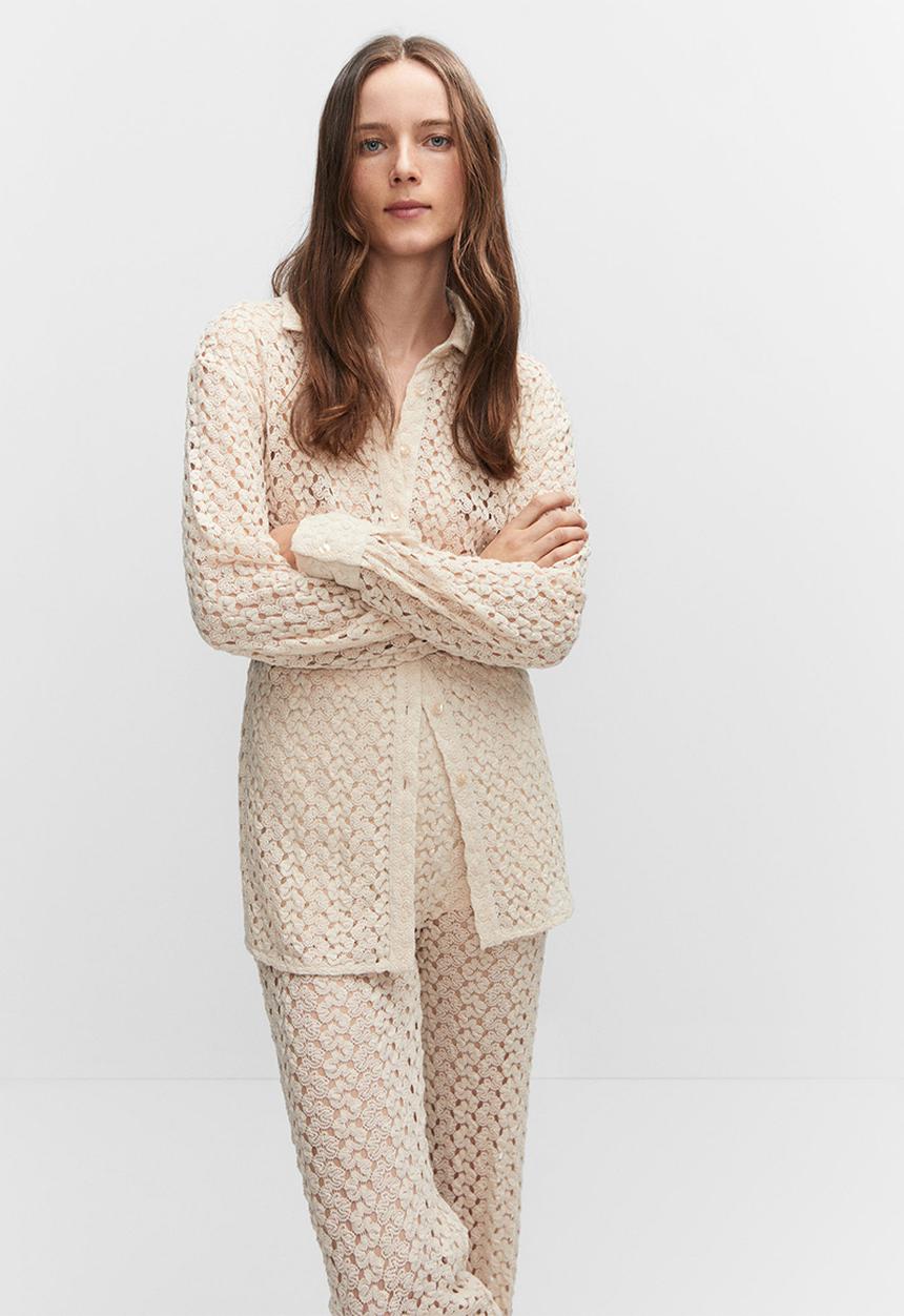 MANGO - Shirt elena - light beige
