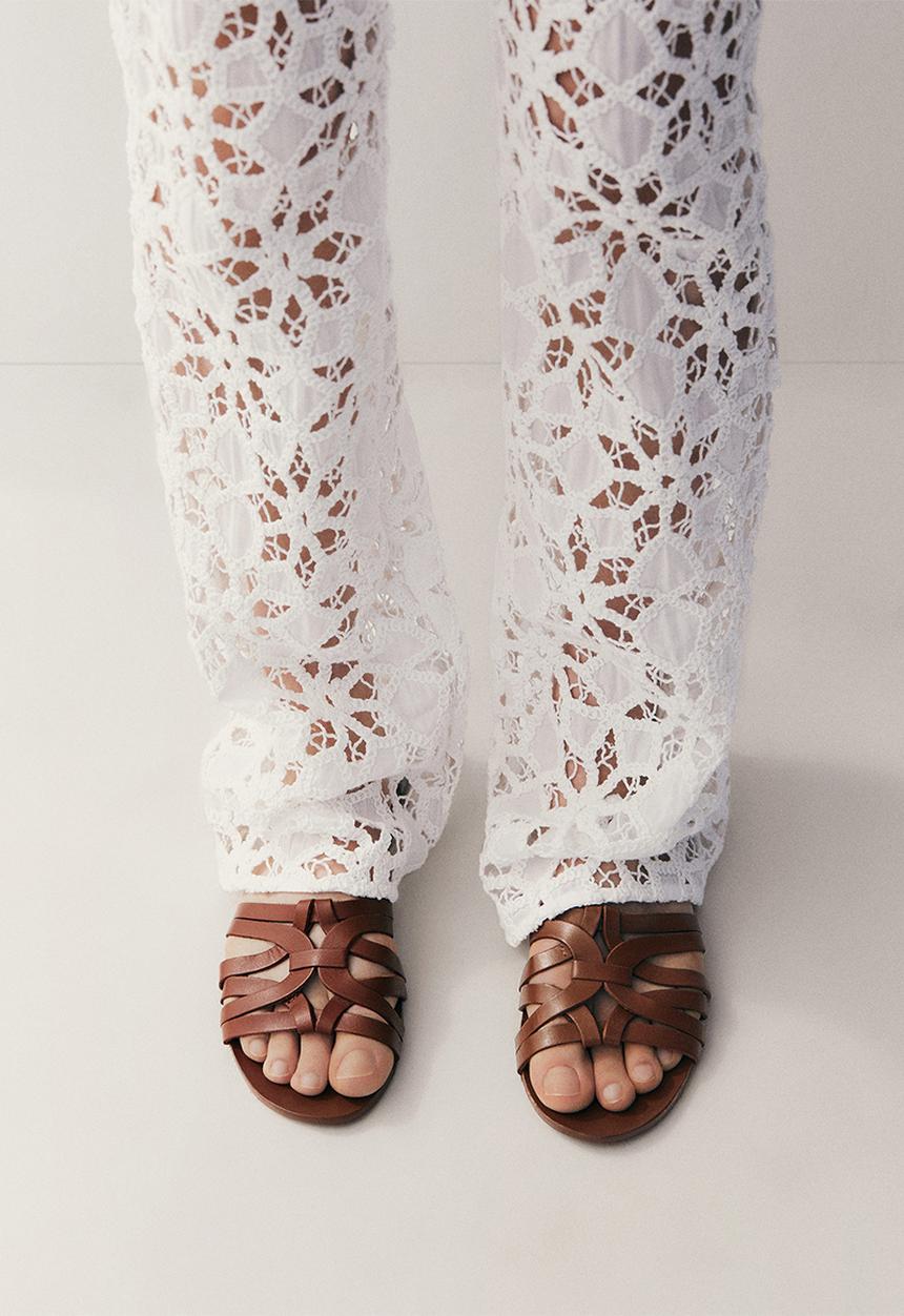MANGO - Pisca sandal - medium brown