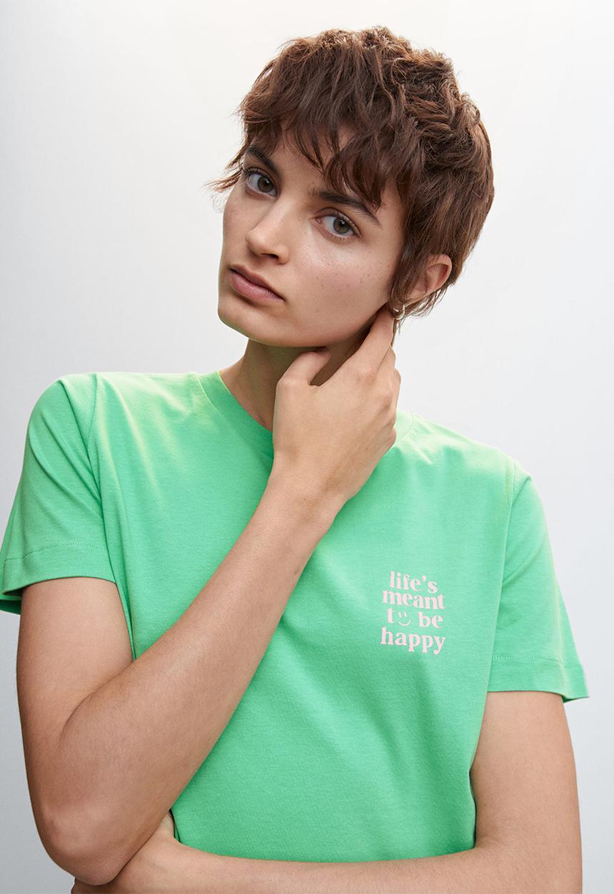 MANGO - T-shirt psgrue - green