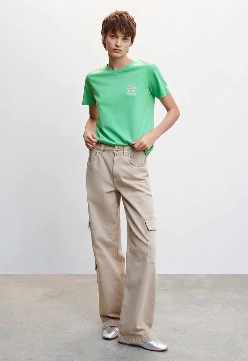 MANGO - T-shirt psgrue - green