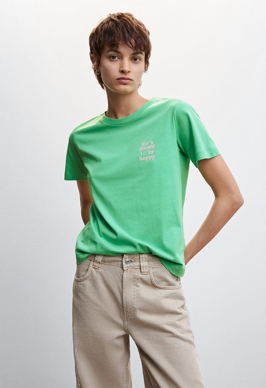 MANGO - T-shirt psgrue - green