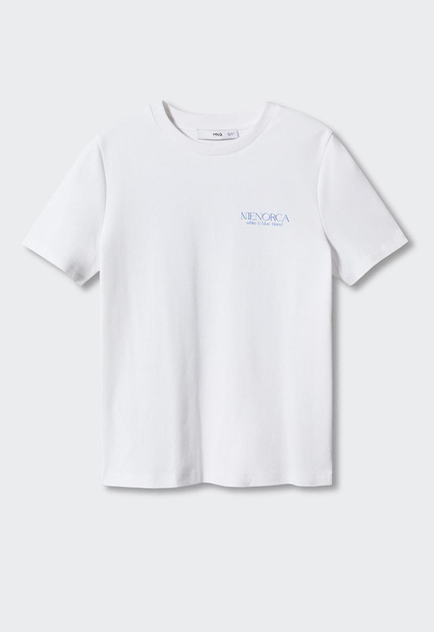 MANGO - T-shirt rin - mid blue