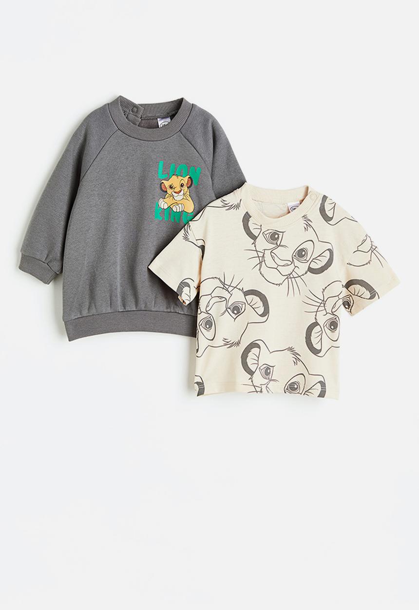 H&M - 2-piece printed set - grey/the lion king 