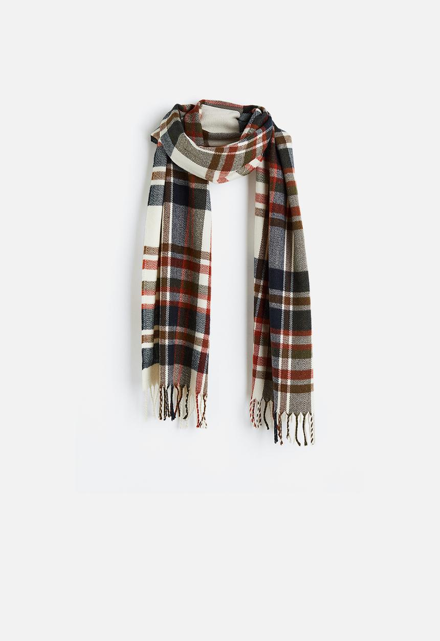 H&M - Scarf - cream/green checked