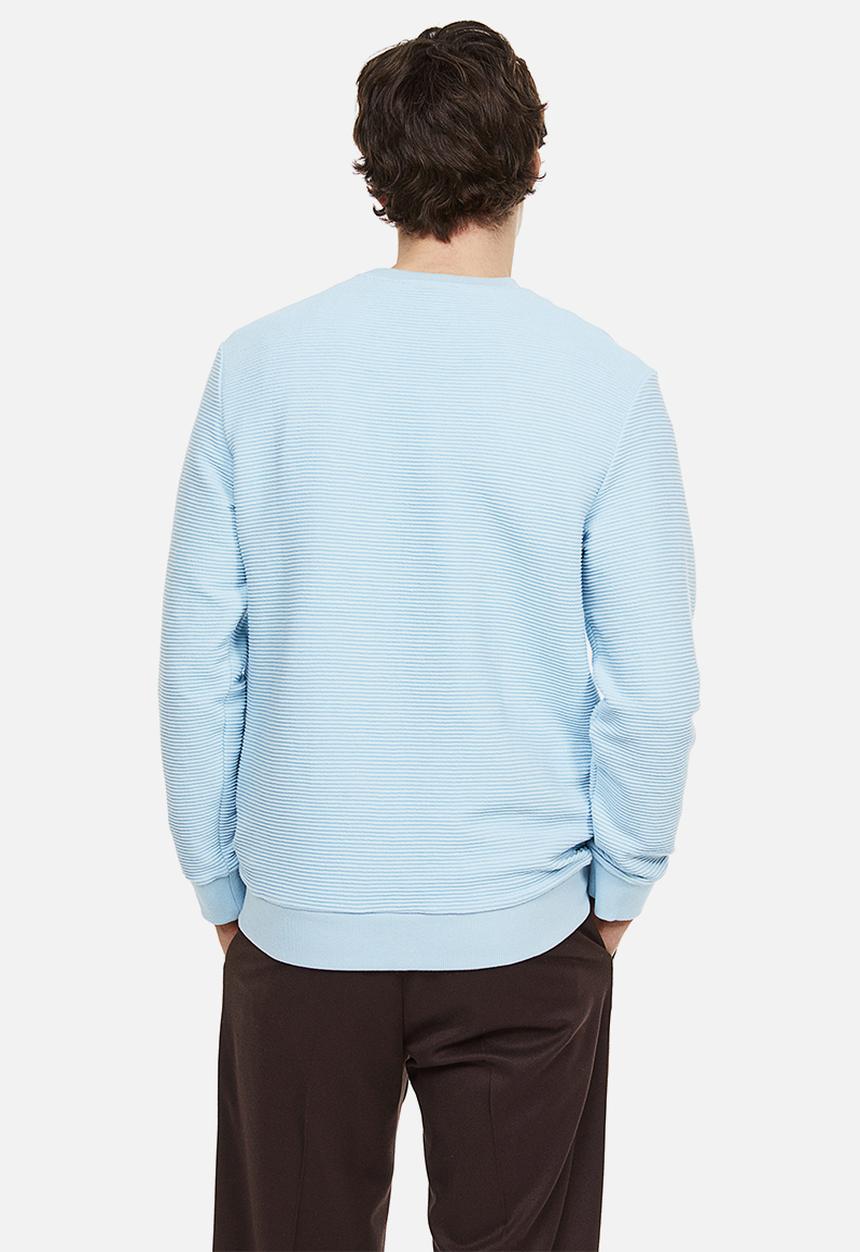 H&M - Regular fit ribbed sweatshirt - light blue