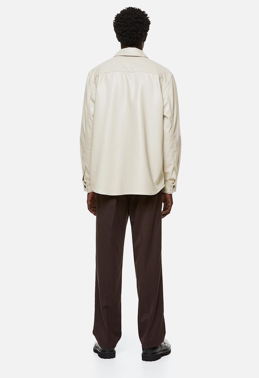 H&M - Coated overshirt - light beige