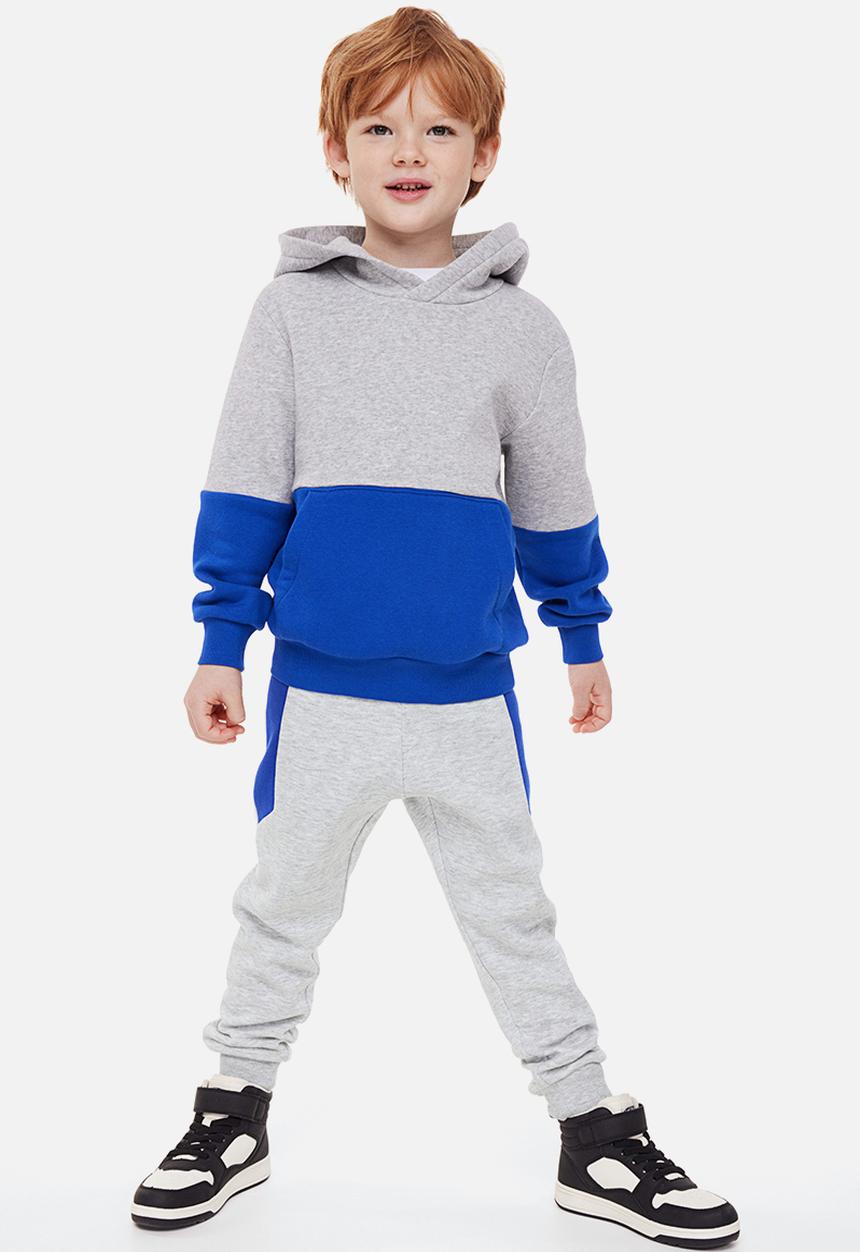 H&M - Printed joggers - grey marl/block-coloured 